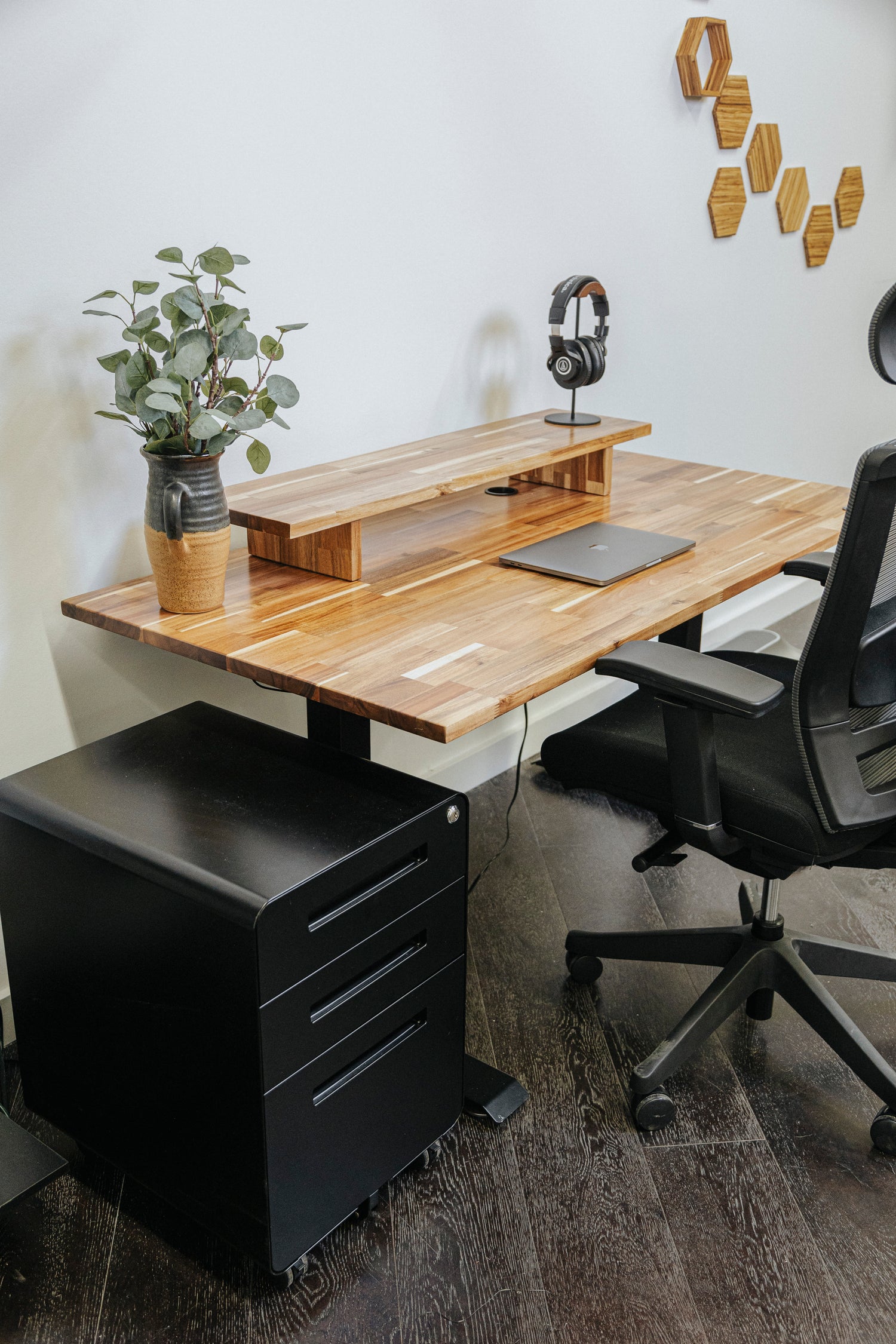 Contemporary office with standing desk