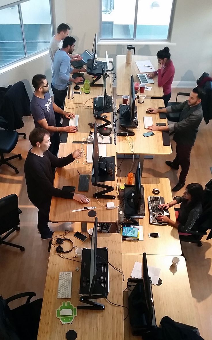 Corporate standing desk configuration