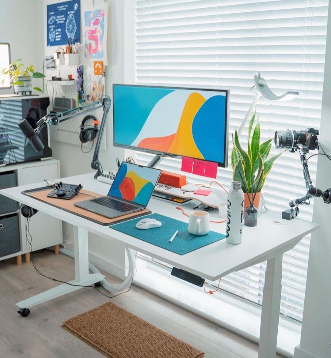 Designer workspace with multiple monitors
