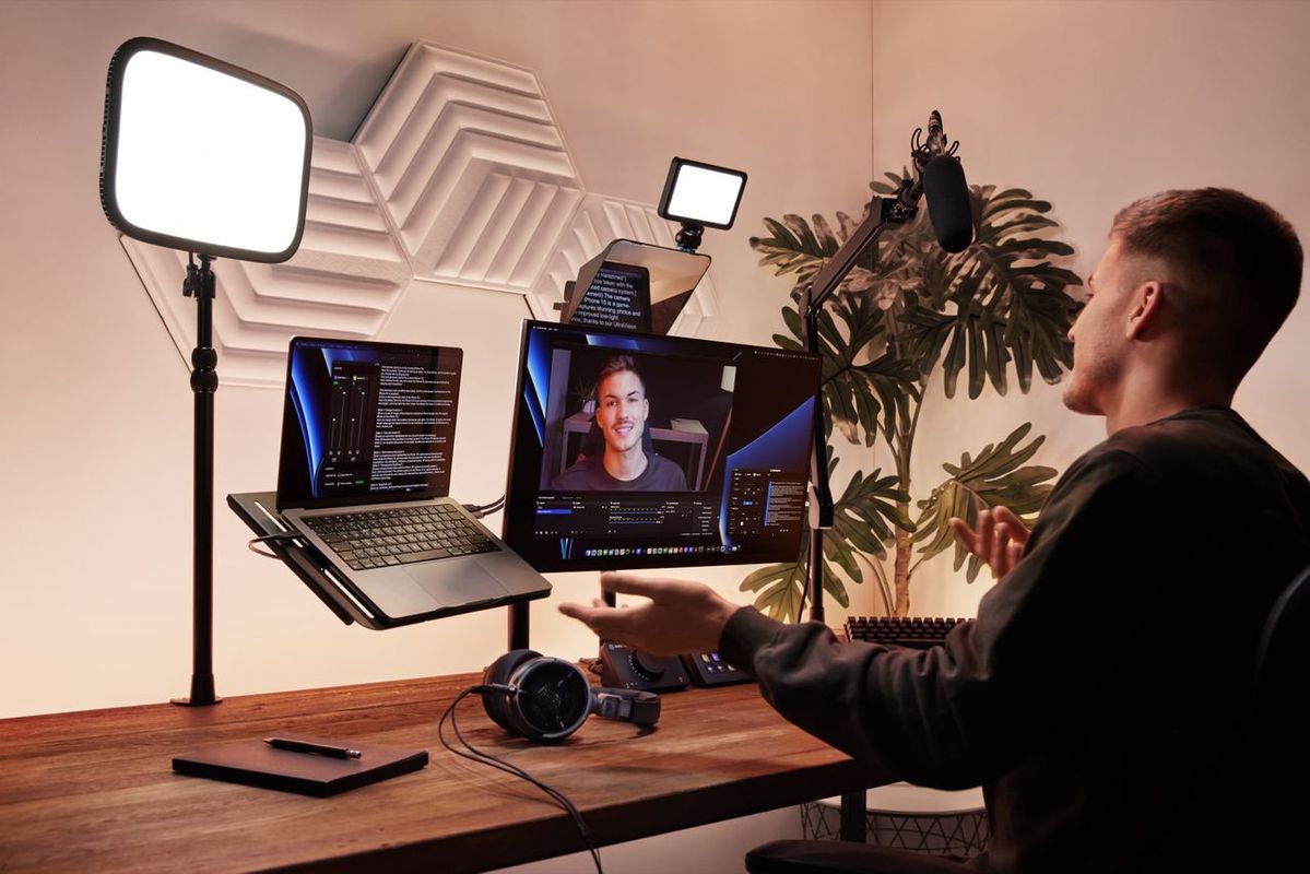 Video conference with standing desk