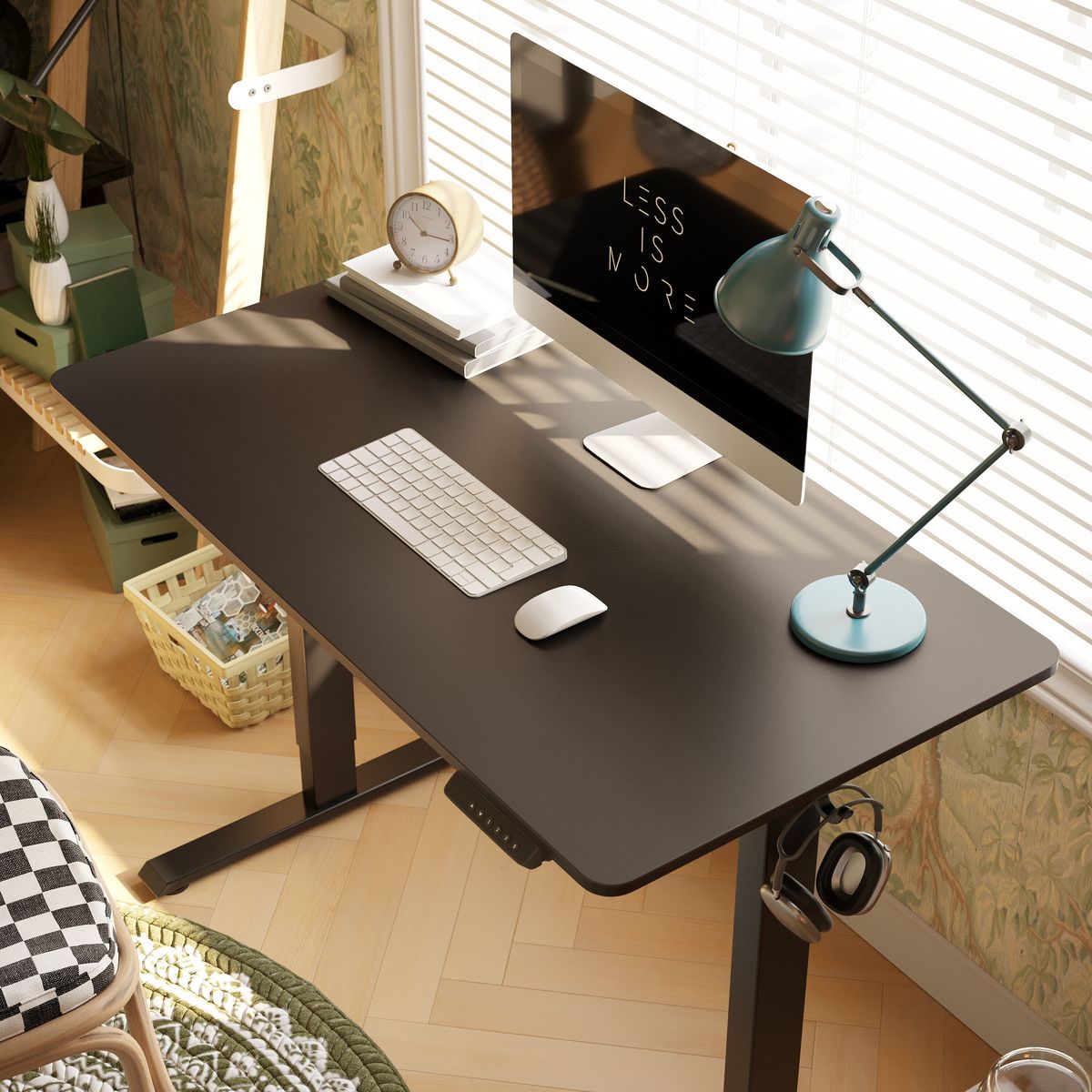 Minimalist standing desk with clean lines